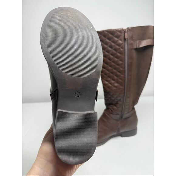 Torrid Wide Calf Brown Quilted Riding Boots Size 11 See Description - Picture 9 of 15